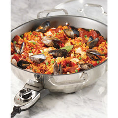 Stainless Steel Electric Nonstick Skillet; 7 quart