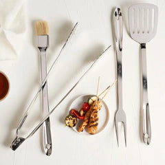 Stainless Steel 4 piece BBQ Tool Set with box