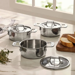 Stainless Steel Mini Ovenware, Covered Dutch Oven, 0.5 Quart
