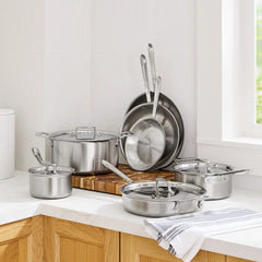 D5 Stainless Brushed 5-ply Bonded Cookware Set, 11 piece Set