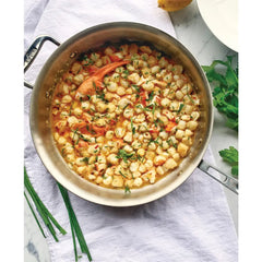 Copper Core 5-ply Bonded Cookware, Saute Pan with lid, 3 quart