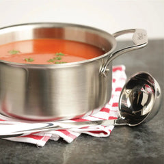 D5 Stainless Brushed 5-ply Bonded Cookware Set, 4-quart Soup Pot and Ladle Set