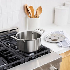 D5 Stainless Brushed 5-ply Bonded Cookware, Soup Pot with lid, 4 quart