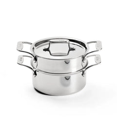 D5 Stainless Polished 5-ply Bonded Cookware, Steamer Set, 3 quart