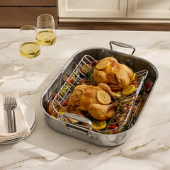 Specialty Cookware, Stainless Steel Roaster with Rack, 14 x 18 inch