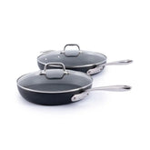 HA1 Expert Cookware, Nonstick 2 Piece Fry Set with Lids, 10 & 12 inch