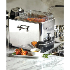 Stainless Steel Deep Fryer Easy Clean Pro with Oil Filtration System, 3.5 liter