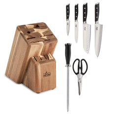 Forged Knives; Knife Block Set; 7 Piece