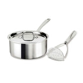 D3 Stainless Everyday 3-ply Bonded 3 quart Sauce Pan with Lid & Potato Masher, 2 piece Set