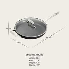 NS Pro® Ceramic Nonstick, Fry Pan with Lid, 12 inch