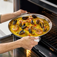 D3 Stainless 3-ply Bonded Cookware Paella Pan, 14 inch