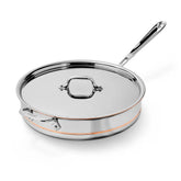 Copper Core 5-ply Bonded Cookware, Saute Pan with lid, 5 quart
