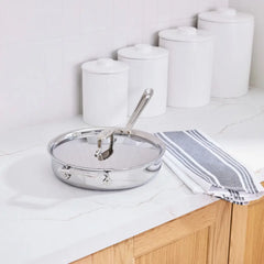 D5 Stainless Brushed 5-ply Bonded Cookware, Saute Pan with lid, 3 quart