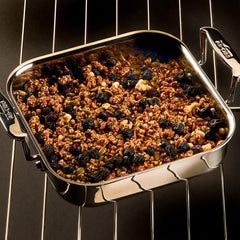 Specialty Cookware, Stainless Steel Square Baker with lid, 8 inch