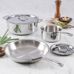D3 Stainless Everyday 3-Ply Bonded Essential Cookware Set, 5 Piece