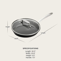 NS Pro® Ceramic Nonstick, Fry Pan with Lid, 10 inch