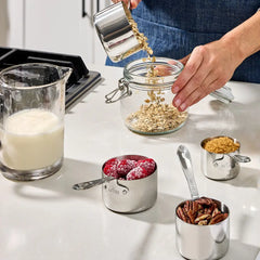 Stainless Steel Measuring Cups & Spoons Set, 8 Piece