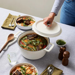 Stainless Steel 6-in-1 Digital Slow Cooker with Removable Cast Iron Pot, 5 quart