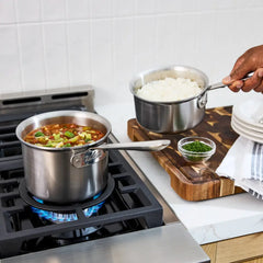 D5 Stainless Brushed 5-ply Bonded Cookware, Sauce Pan with lid, 1.5 quart