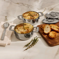 Stainless Steel Mini Ovenware, Covered Dutch Oven, 0.5 Quart