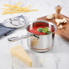 Copper Core 5-ply Bonded Cookware, Sauce Pan with lid, 2 quart