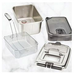 Stainless Steel Deep Fryer Easy Clean Pro with Oil Filtration System, 3.5 liter