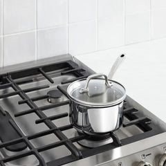 D3 Stainless Everyday 3-ply Bonded Cookware, Sauce Pan with Glass lid, 1.5 quart