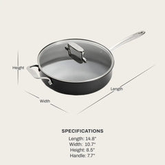 NS Pro® Ceramic Nonstick, Sauté Pan, 6 Quart with lid