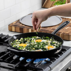 Enameled Cast Iron, Skillet with Lid, 12 Inch