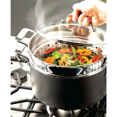 Essentials Nonstick Cookware, Stockpot with Multi-purpose Insert and lid, 7 quart