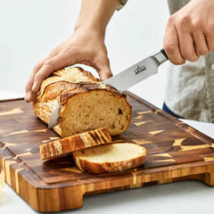 Forged Knives 2 Piece Set; Cutting Board & 8 inch Bread Knife