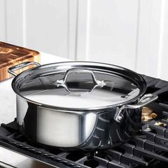 D3 Stainless 3-ply Bonded Cookware, Stockpot with lid, 6 quart