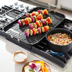 NS Pro Nonstick Cookware, Double Burner Grill, 13 x 20 inch