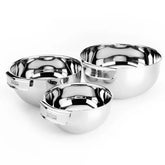 Stainless Steel 3 piece Mixing Bowl Set; 1.5 x 3 x 5 quart