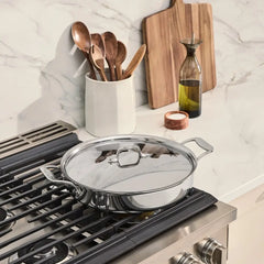 D3 Stainless 3-ply Bonded Cookware, Mother of All Pans with lid, 6 quart