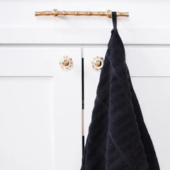 Solid Kitchen Towel Set; Black; 2 pieces