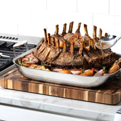 D3 Stainless 3-Ply Bonded Cookware, Large Flared Roaster