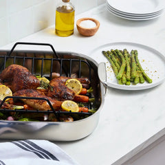 Specialty Cookware, Stainless Steel Large Roaster with rack, 13 x 16 inch
