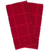 Solid Kitchen Towel Set; Chili; 2 pieces