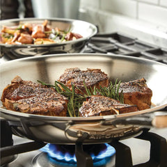 D5 Stainless Polished 5-ply Bonded Cookware Set, 8.5 & 10.5 inch Deep Skillets