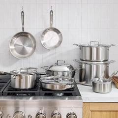 D5 Stainless Brushed 5-ply Bonded Cookware Set, 14 piece Set