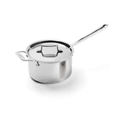 D5 Stainless Polished 5-ply Bonded Cookware, Sauce Pan with lid, 4 quart