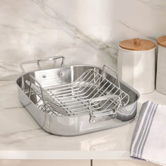 Specialty Cookware, Stainless Steel Roaster with Rack, 14 x 18 inch