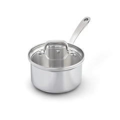 D3 Stainless Everyday 3-ply Bonded Cookware, Sauce Pan with Glass lid, 1.5 quart