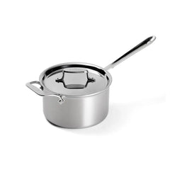 D5 Stainless Brushed 5-ply Bonded Cookware, Sauce Pan with lid, 4 quart