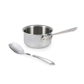 D3 Stainless 3-ply Bonded Cookware, 1 quart Saucepan with Solid Spoon, 2 Piece Set
