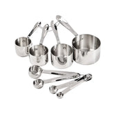 Stainless Steel Measuring Cups & Spoons Set, 8 Piece
