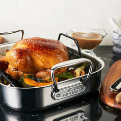 Specialty Cookware, Stainless Steel Small Roaster with rack, 11 x 14 inch