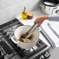 Stainless Steel 6-in-1 Digital Slow Cooker with Removable Cast Iron Pot, 5 quart