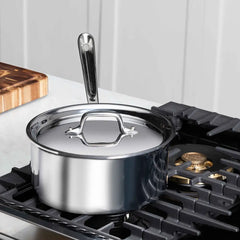 D3 Stainless 3-ply Bonded Cookware, Sauce Pan with lid, 1 quart